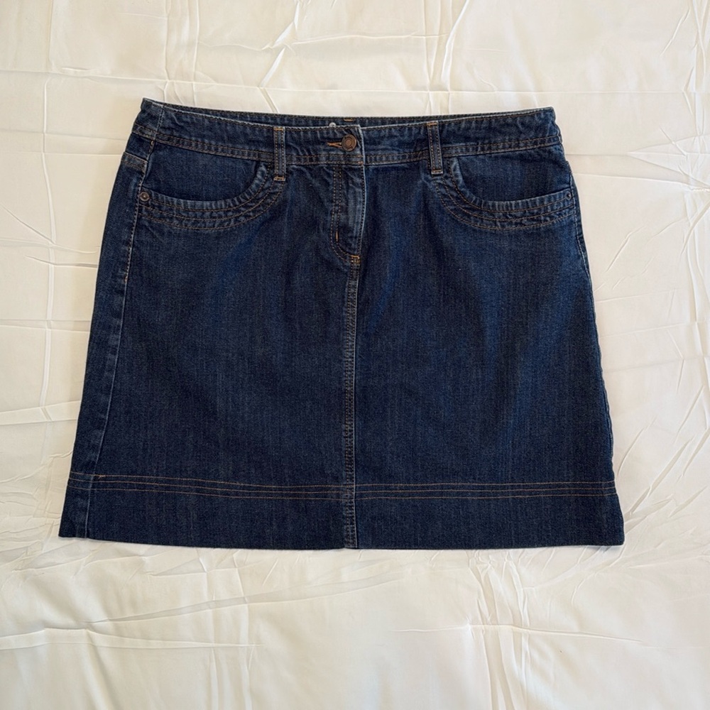 Boden Blue Zip Classic Mini Skirt | Size US 12